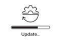 Update software or system concept. Upgrade, download, loading icon with progress bar. Vector illustration. Royalty Free Stock Photo